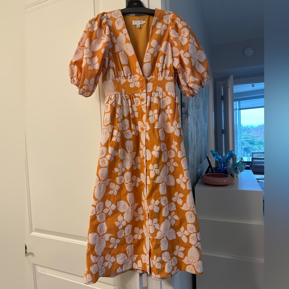 Ted Baker London cinthy jacquard dress orange
